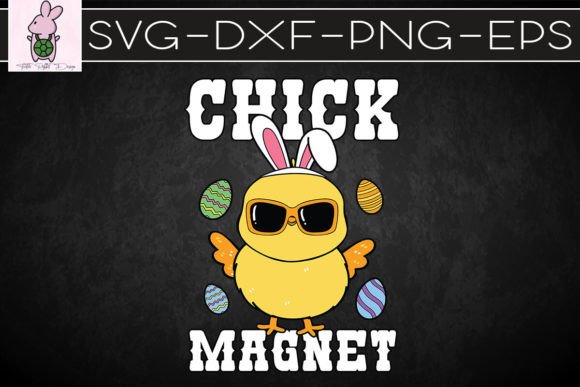 Easter Chicken Bunny Chick Magnet SVG: Graphics for Crafts