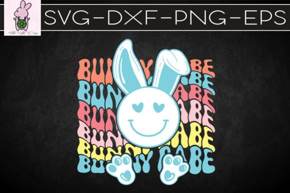 Groovy Retro Easter Bunny SVG: Graphics for Crafts & Content
