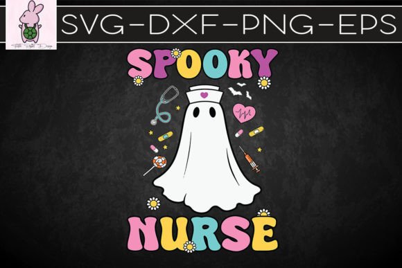 Halloween Nurse Retro Ghost SVG Graphics for Crafts