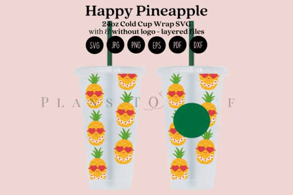 Happy Pineapple Summer 24oz Cold Cup