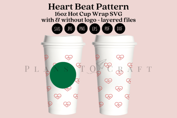 Heartbeat Pattern 16oz Hot Cup Tumbler