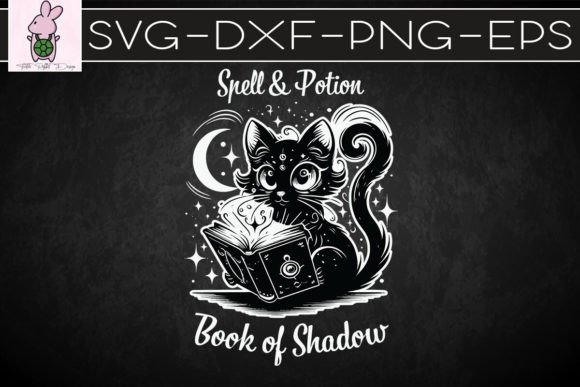 Spell Book with Cat SVG: Graphics for Crafts