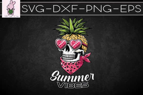 Summer Vibes Pineapple Skeleton SVG: Graphics for Crafts